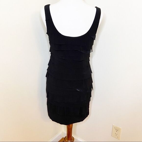 Nine West Tiered Bodycon Little Black Dress Size 6 - Picture 2 of 8